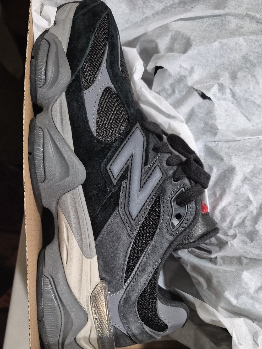 New Balance  9060 Men's Black and Gray Suede Mesh Sneaker